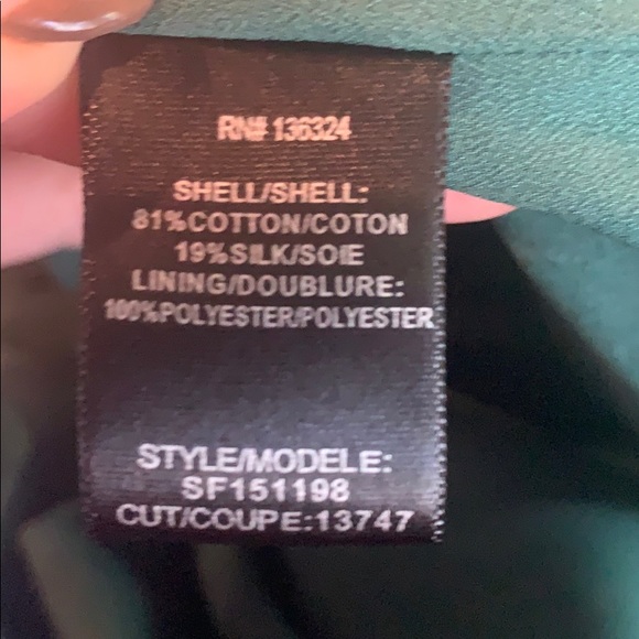 Halston Heritage Green Faille Tulip Dress 2 - Picture 4 of 4